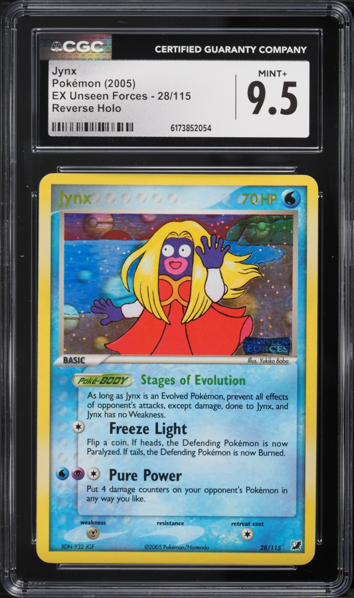 2005 Pokemon EX Unseen Forces Reverse Holo Jynx #28 CGC 9.5 MINT+