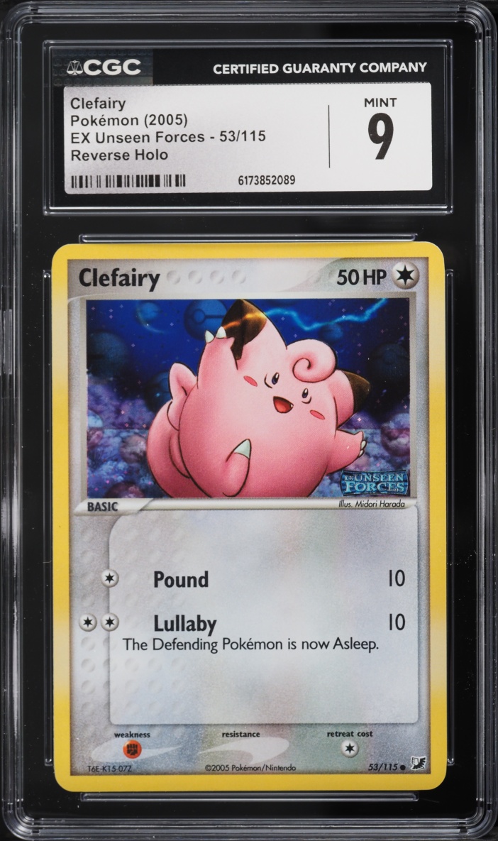 2005 Pokemon EX Unseen Forces Reverse Holo Clefairy #53 CGC 9 MINT