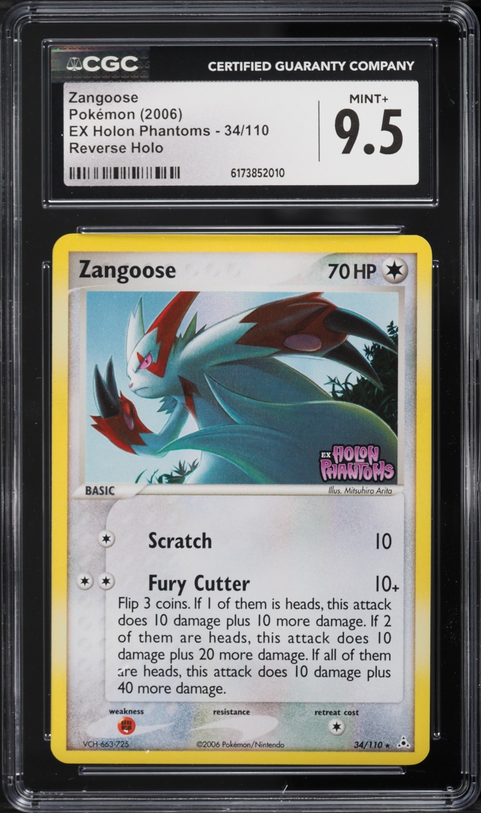 2006 Pokemon EX Holon Phantoms Reverse Holo Zangoose #34 CGC 9.5 MINT+