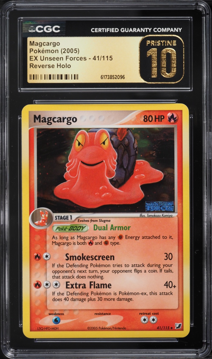 2005 Pokemon EX Unseen Forces Reverse Holo Magcargo #41 CGC 10 PRISTINE