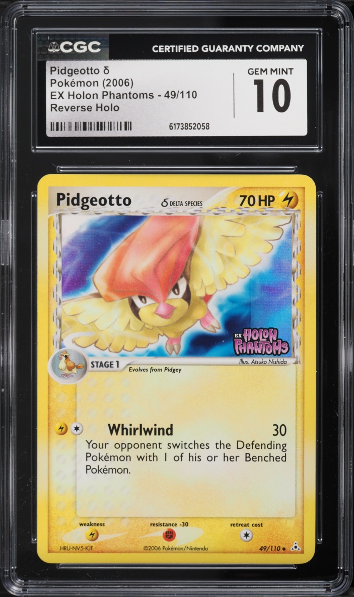 2006 Pokemon EX Holon Phantoms Reverse Holo Pidgeotto #49 CGC 10 GEM MINT