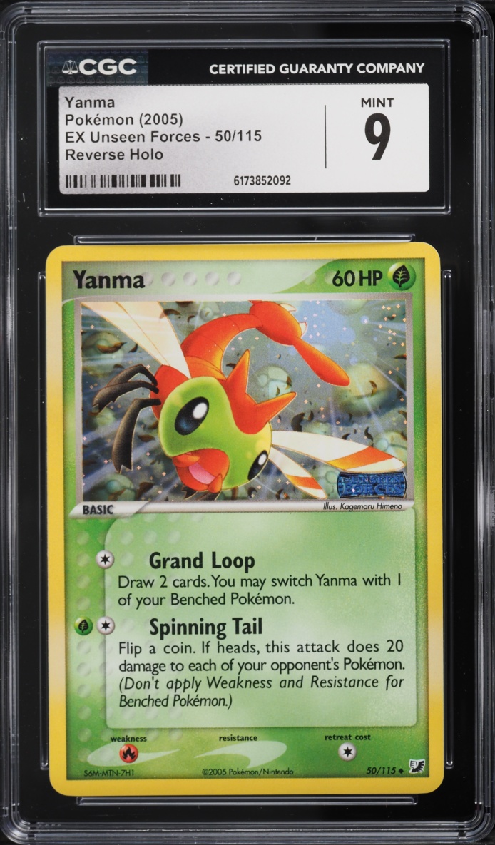 2005 Pokemon EX Unseen Forces Reverse Holo Yanma #50 CGC 9 MINT