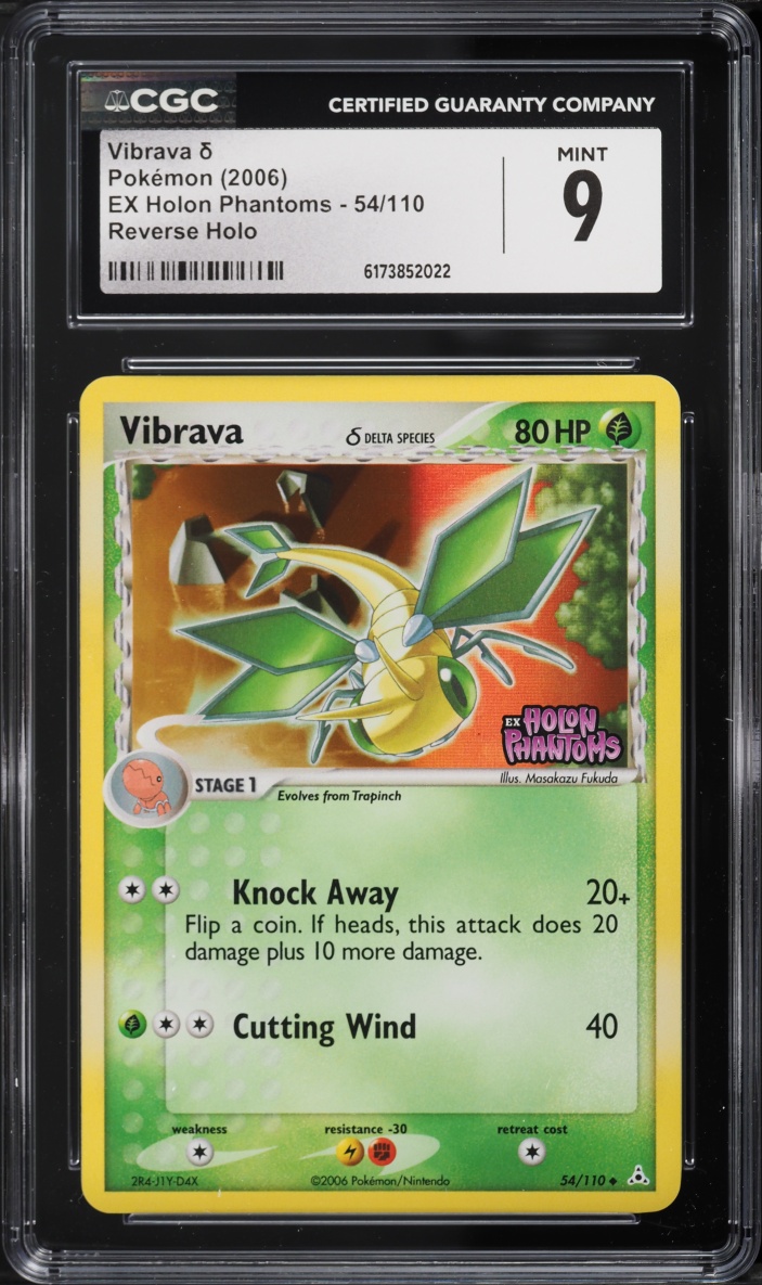 2006 Pokemon EX Holon Phantoms Reverse Holo Vibrava #54 CGC 9 MINT