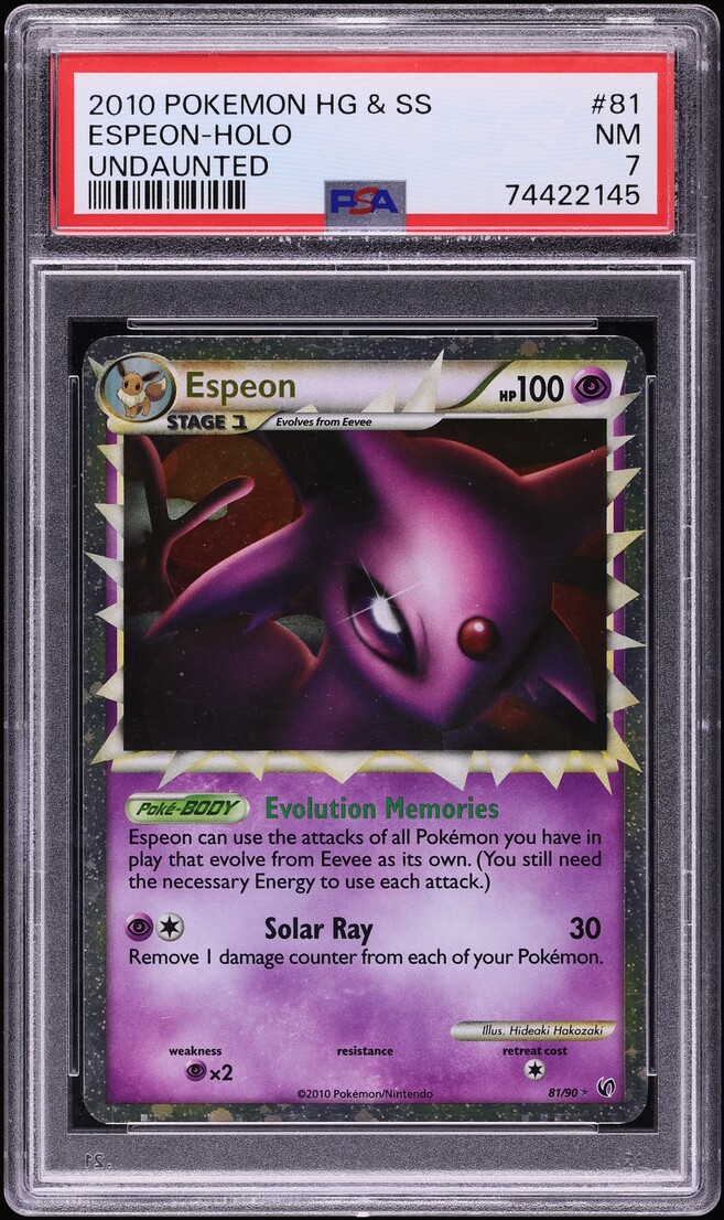 2010 Pokemon HeartGold & SoulSilver Undaunted Holo Espeon #81 PSA 7 NRMT