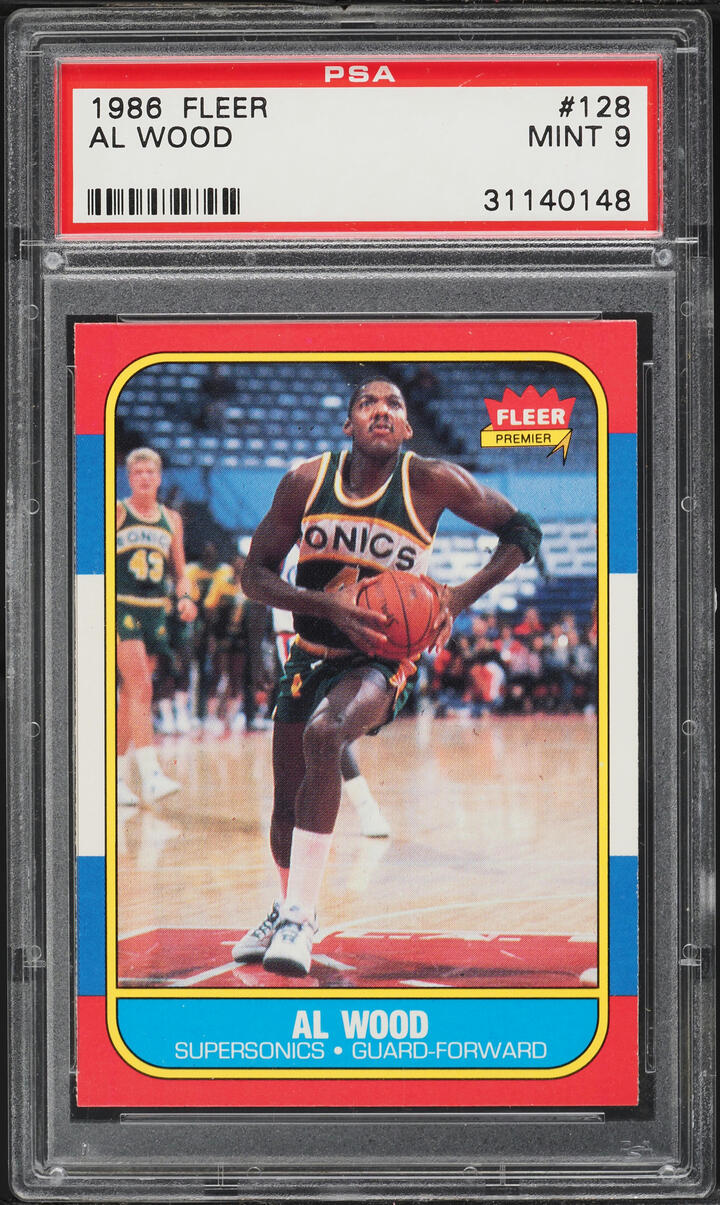 1986 Fleer Basketball Al Wood #128 PSA 9 MINT