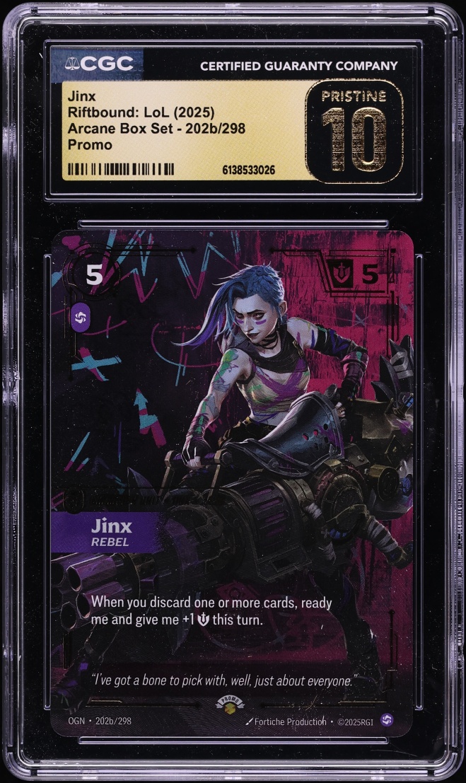2025 Riftbound League Of Legends LoL Arcane Box Set Jinx #202b CGC 10 ...