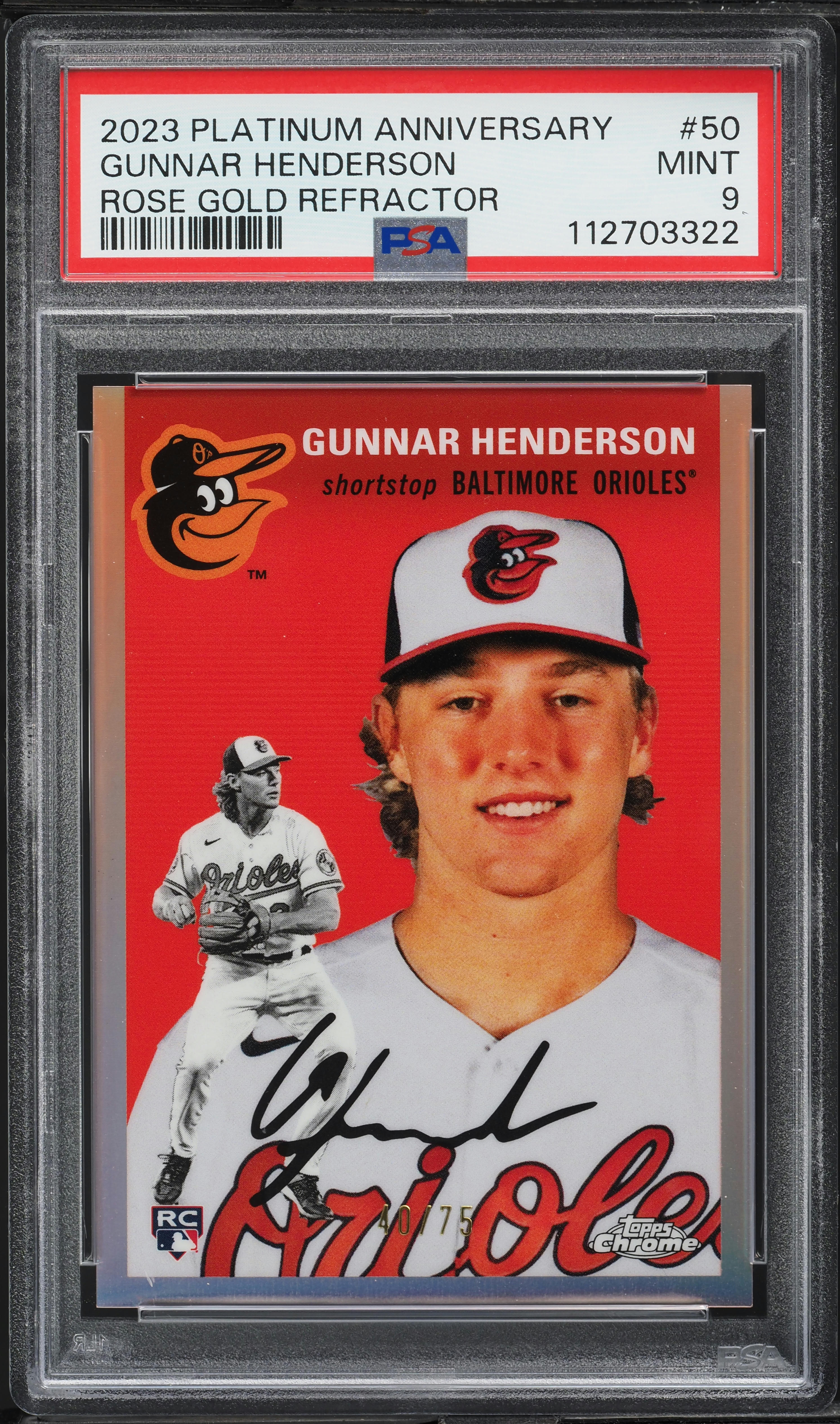 2023 Topps Chrome Platinum Anniversary Rose Gold Gunnar