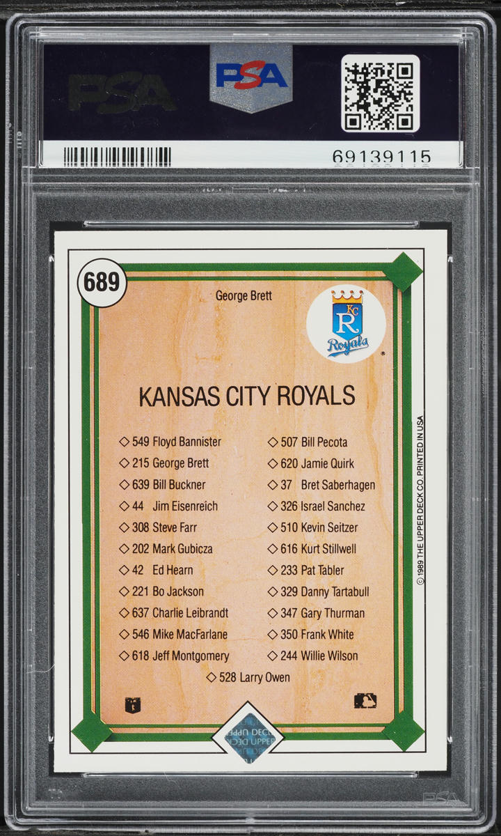 1989 Upper Deck Royals Checklist George Brett #689 PSA 9 MINT