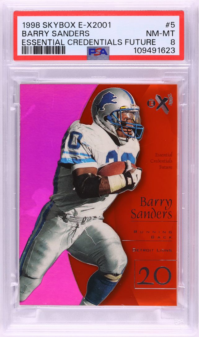 1998 Skybox E-X2001 Essential Credentials Future Barry Sanders /56 #5 PSA 8