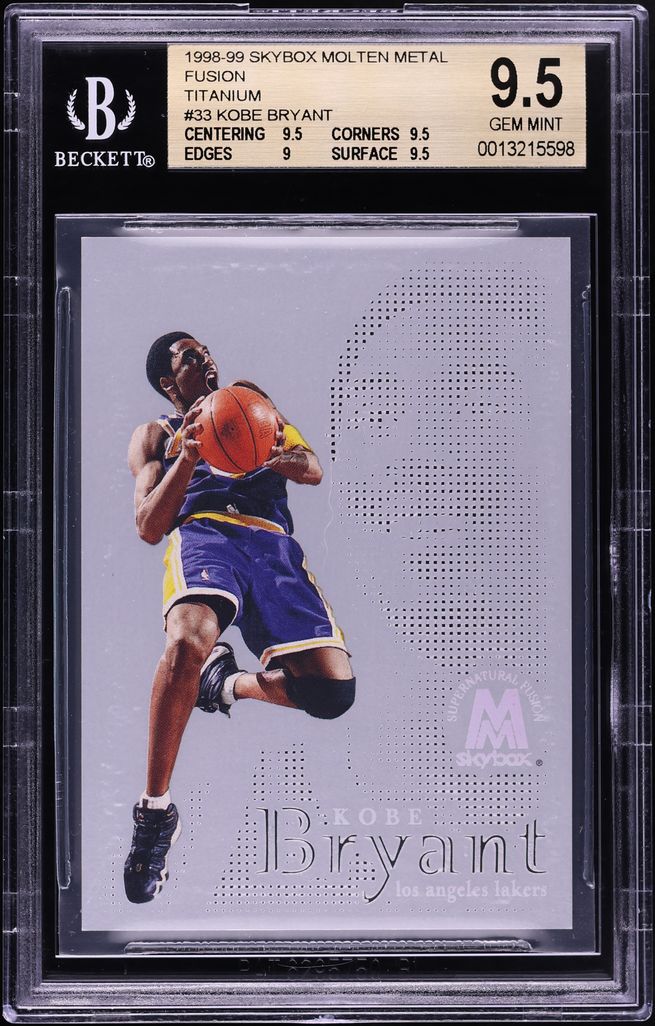 1998 Skybox Molten Metal Fusion Titanium Kobe Bryant /250 #33F BGS 9.5 GEM MINT
