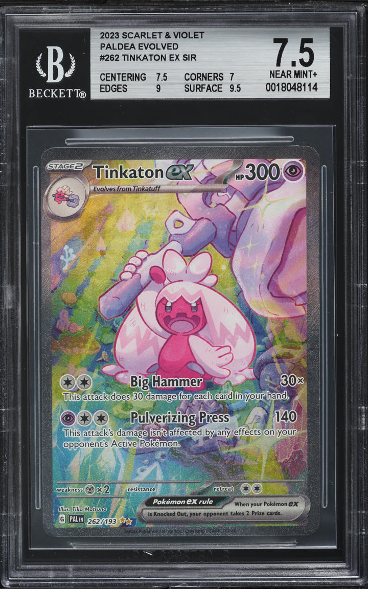 2023 Pokemon Scarlet & Violet Paldea Evolved SIR Tinkaton Ex #262 BGS 7.5 NRMT+
