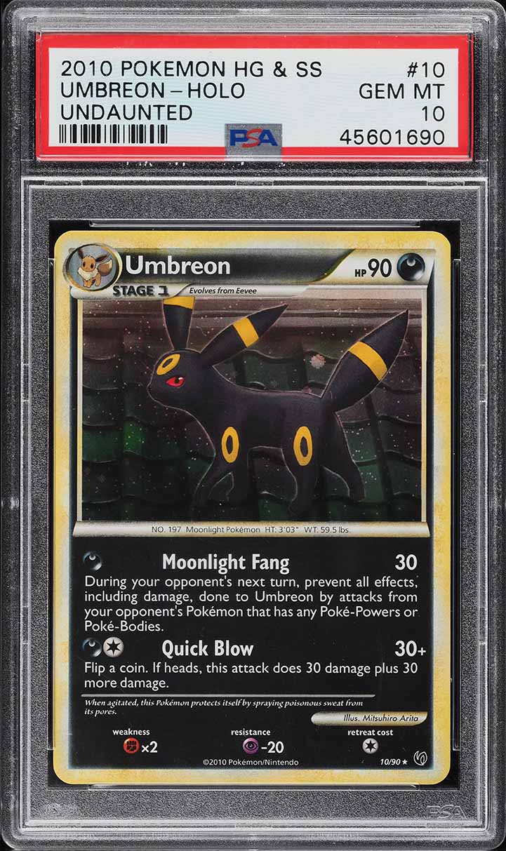 2010 Pokemon HeartGold & SoulSilver Undaunted Holo Umbreon #10 PSA 10 GEM MINT