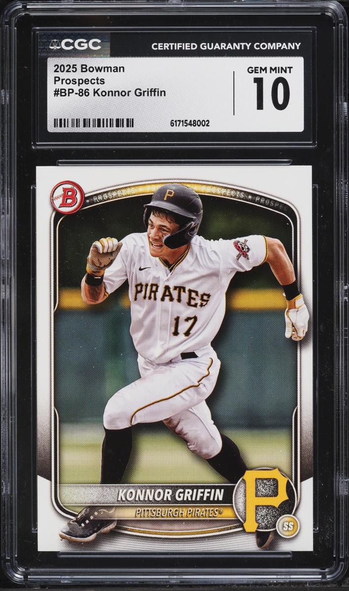 2025 Bowman Konnor Griffin PROSPECT #BP-86 CGC 10 GEM MINT