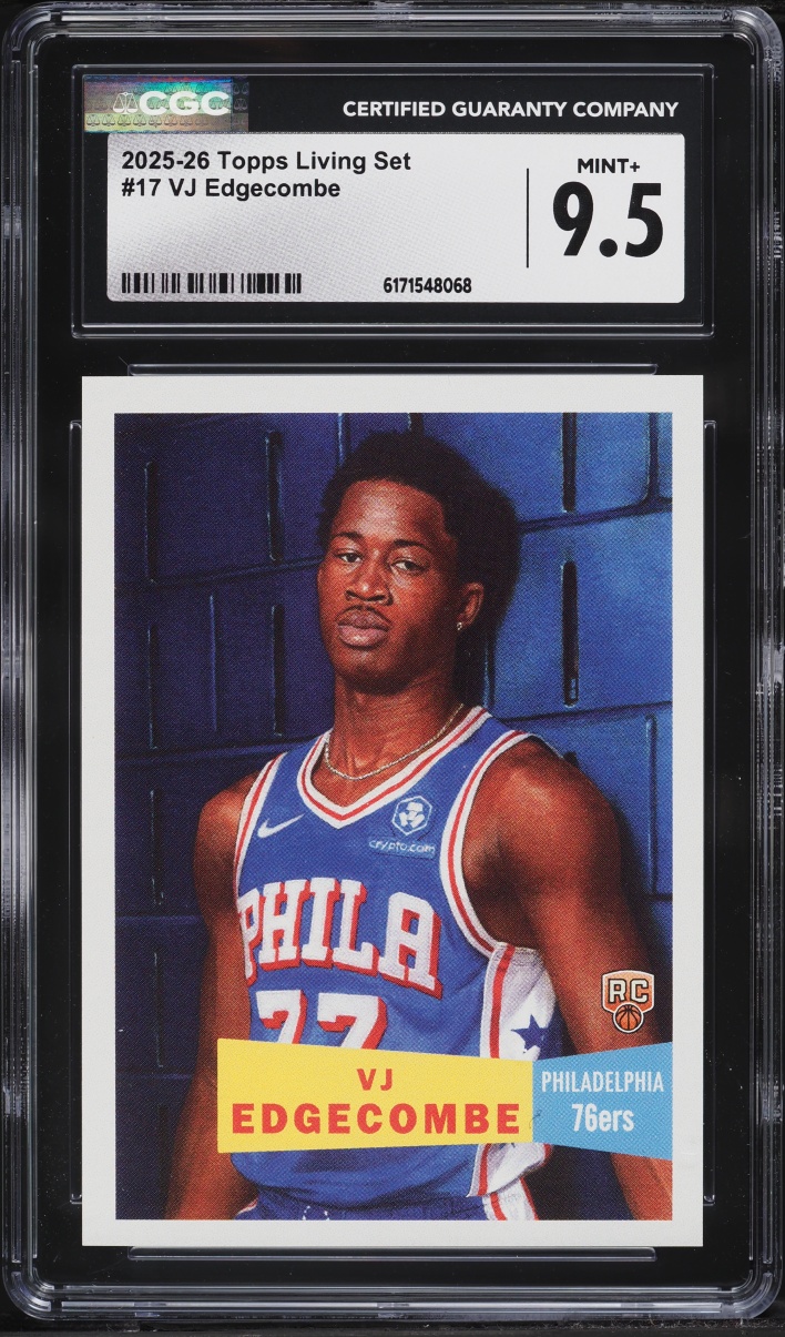 2025 Topps Living Set VJ Edgecombe ROOKIE #17 CGC 9.5 MINT+