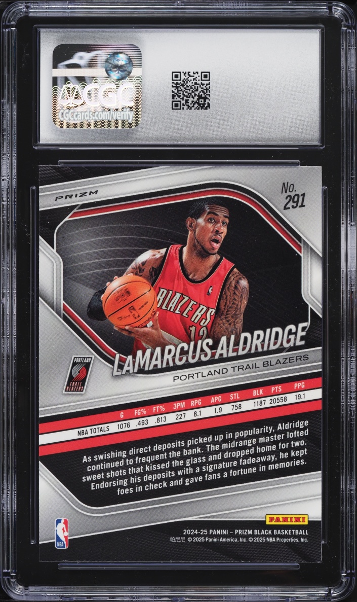 2024 Panini Prizm Black Hyper LaMarcus Aldridge #291 CGC 9 MINT