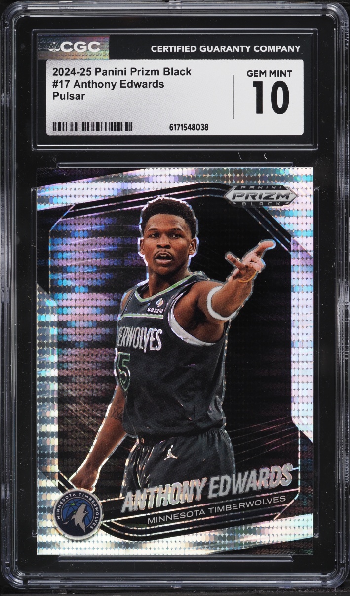 2024 Panini Prizm Black Pulsar Anthony Edwards #17 CGC 10 GEM MINT