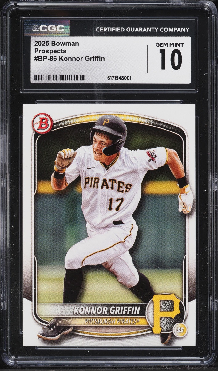 2025 Bowman Konnor Griffin PROSPECT #BP-86 CGC 10 GEM MINT