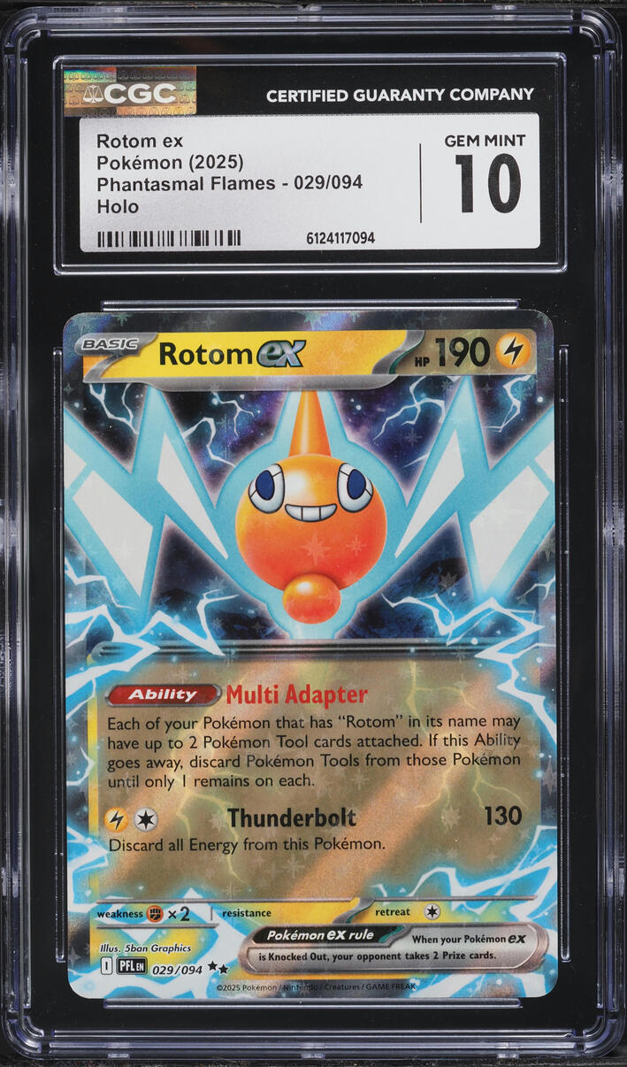 2025 Pokemon Mega Evolution Phantasmal Flames Holo Rotom ex #29 CGC 10 GEM MINT