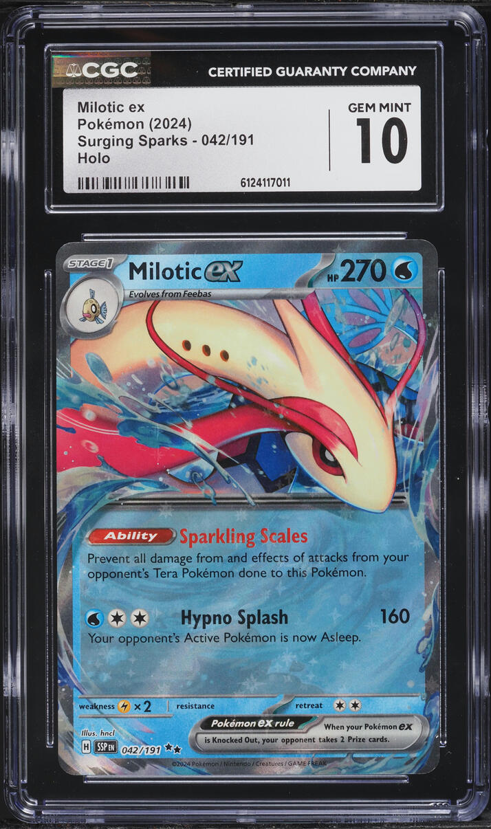 2024 Pokemon Scarlet & Violet Surging Sparks Holo Milotic EX #42 CGC 10 GEM MINT