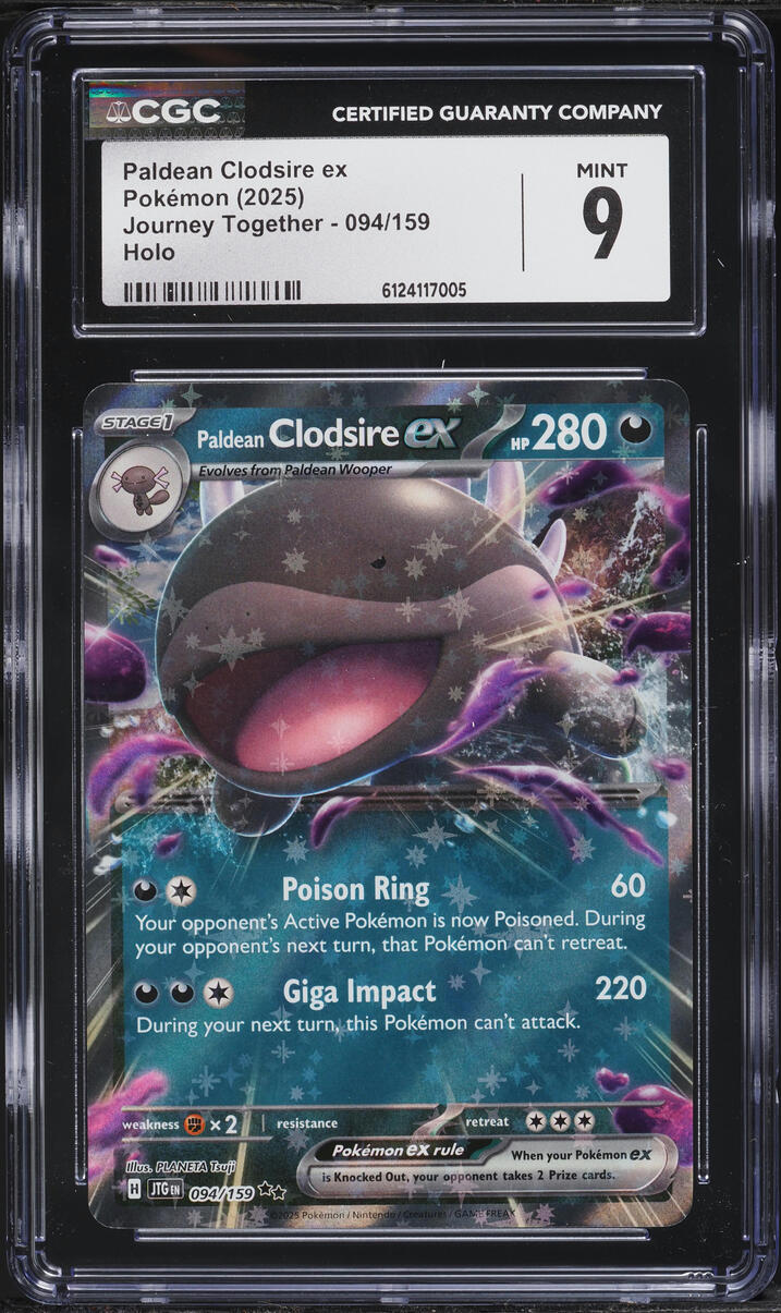 2025 Pokemon Scarlet & Violet Journey Together Paldean Clodsire ex #94 CGC 9 MINT