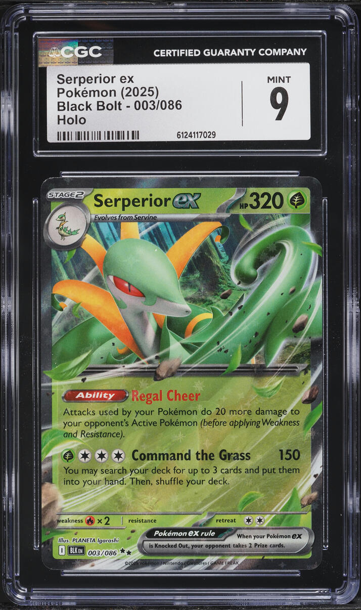 2025 Pokemon Scarlet & Violet Black Bolt Holo Serperior ex #3 CGC 9 MINT
