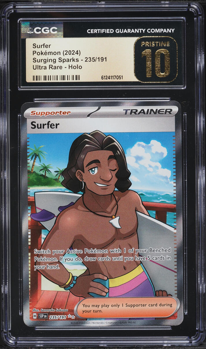 2024 Pokemon Scarlet & Violet Surging Sparks Full Art Surfer #235 CGC 10 PRISTINE