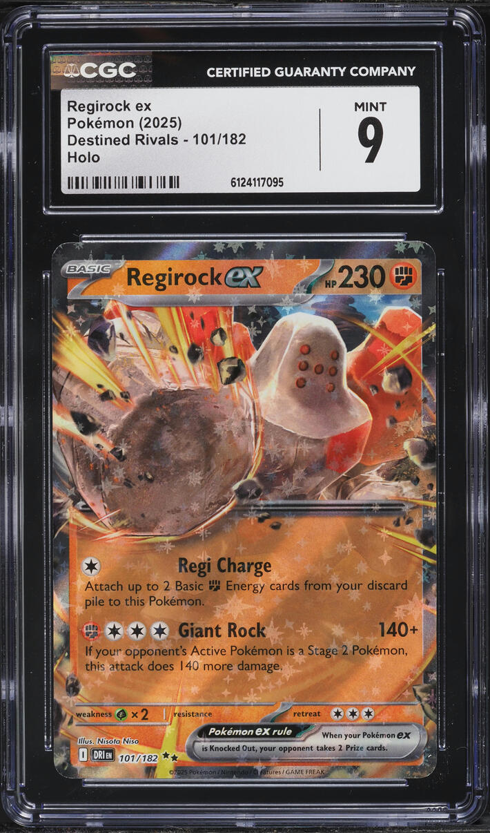 2025 Pokemon Scarlet & Violet Destined Rivals Holo Regirock EX #101 CGC 9 MINT