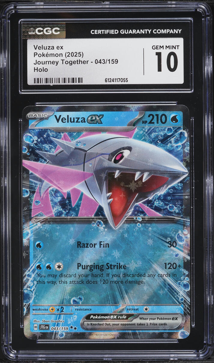 2025 Pokemon Scarlet & Violet Journey Together Holo Veluza ex #43 CGC 10 GEM MINT