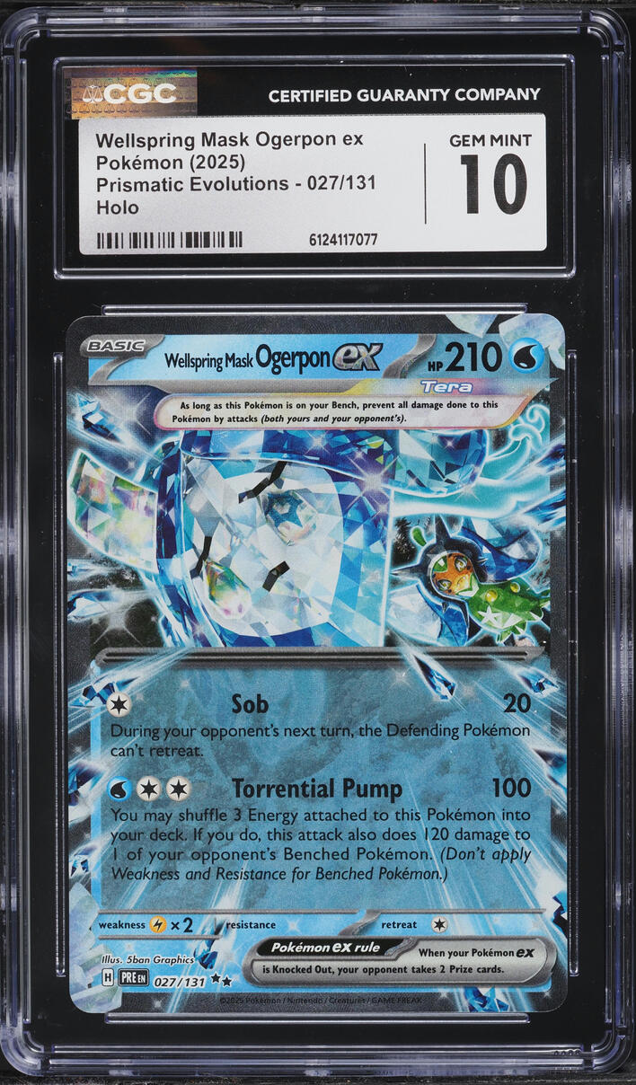 2025 Pokemon Scarlet & Violet Prismatic Evolutions Wellspring Mask Ogerpon ex #27 CGC 10 GEM