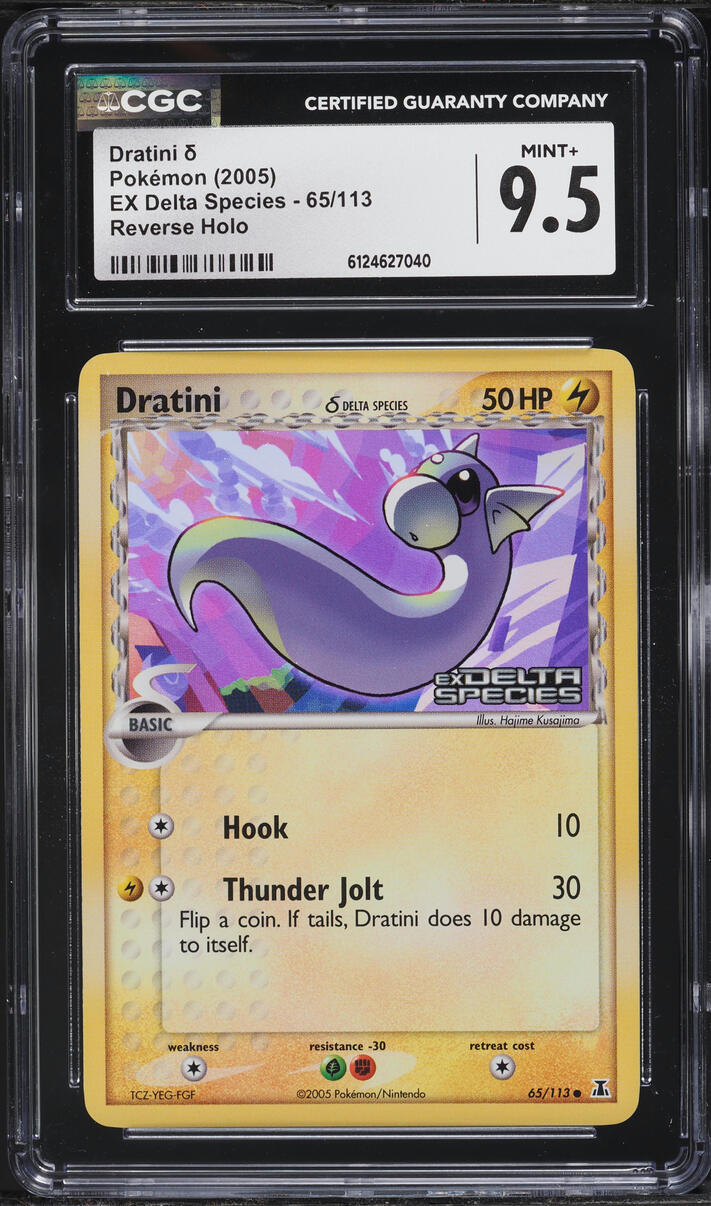 2005 Pokemon EX Delta Species Reverse Holo Dratini #65 CGC 9.5 MINT+