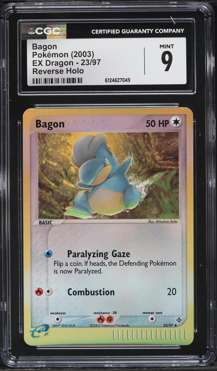 2003 Pokemon EX Dragon Reverse Holo Bagon #23 CGC 9 MINT