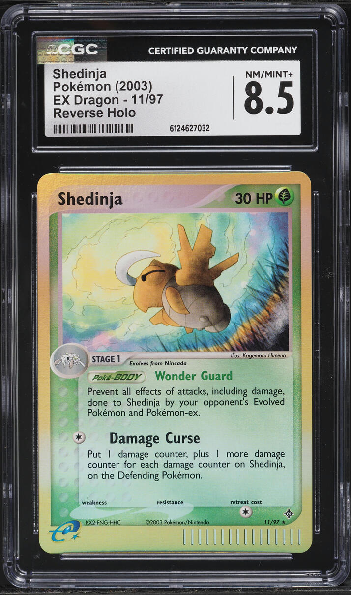 2003 Pokemon EX Dragon Reverse Holo Shedinja #11 CGC 8.5 NM-MT+