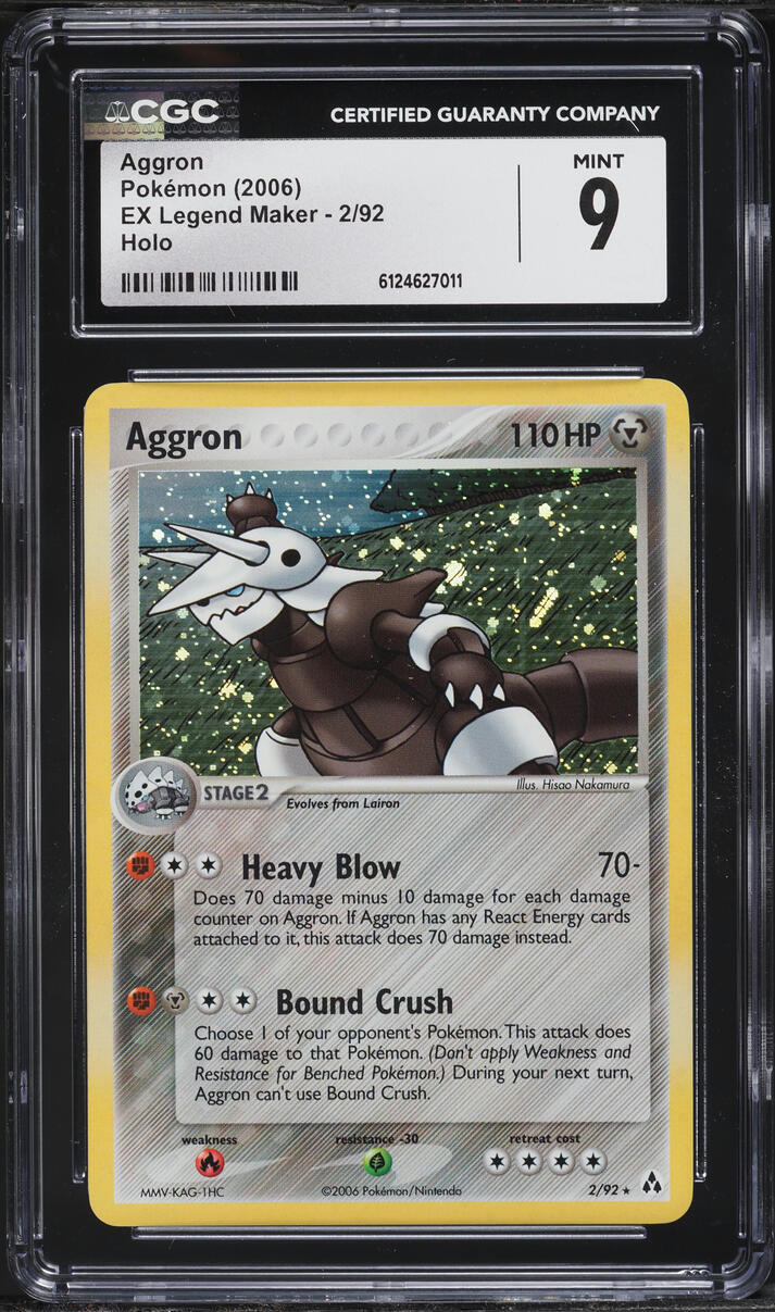 2006 Pokemon EX Legend Maker Holo Aggron #2 CGC 9 MINT