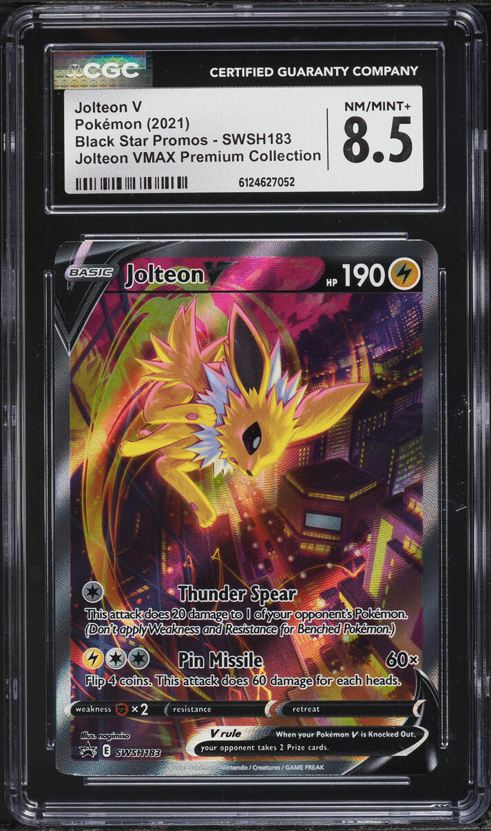 2021 Pokemon Sword & Shield Promo Premium Collection Alt Art Jolteon V #SWSH183 CGC 8.5 NM-MT+