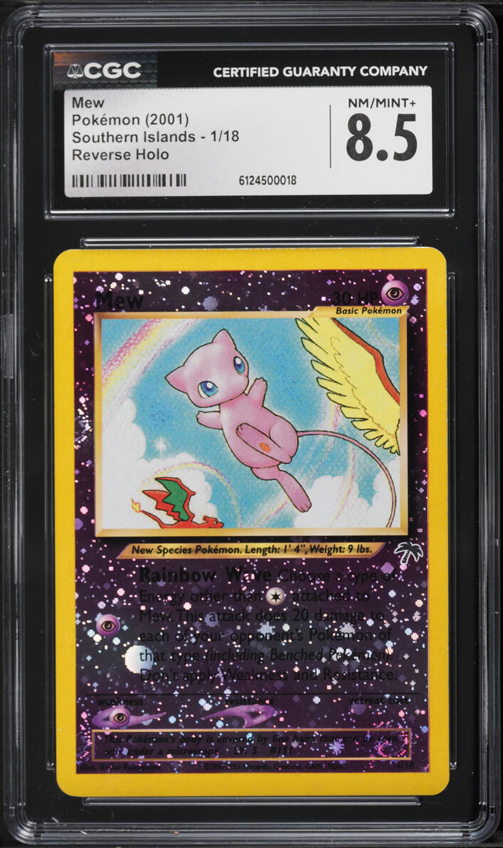 2001 Pokemon Southern Islands Reverse Holo Mew #1 CGC 8.5 NM-MT+