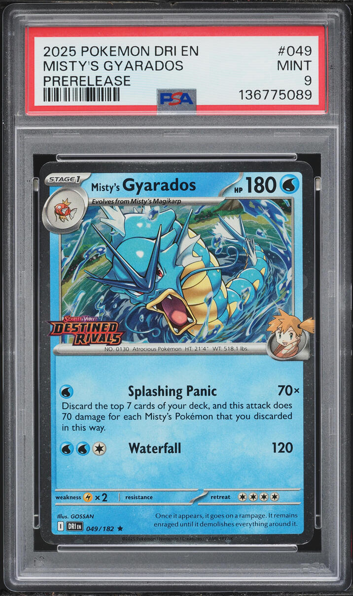 2025 Pokemon Scarlet & Violet Destined Rivals Prerelease Misty's Gyarados #49 PSA 9 MINT