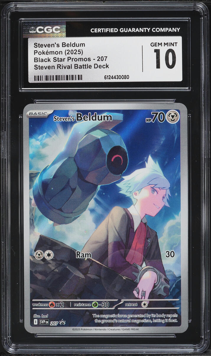 2025 Pokemon SV Promo Steven Rival Battle Deck Full Art Steven's Beldum #207 CGC 10 GEM MINT