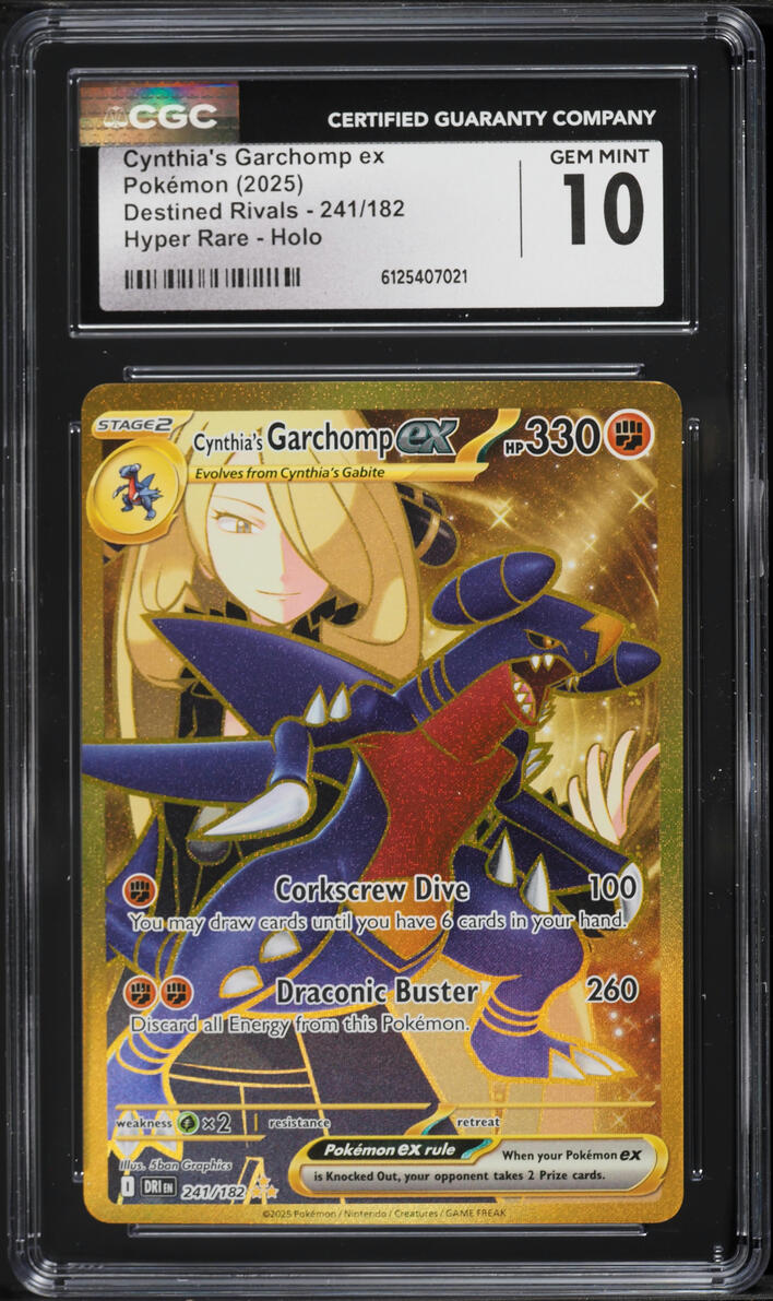 2025 Pokemon Scarlet & Violet Destined Rivals Gold Rare Cynthia's Garchomp ex #241 CGC 10 GEM