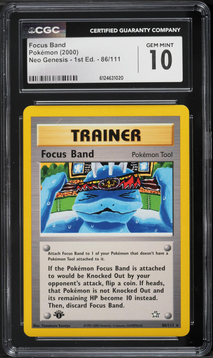 2000 Pokemon Neo Genesis 1st Edition Focus Band #86 CGC 10 GEM MINT