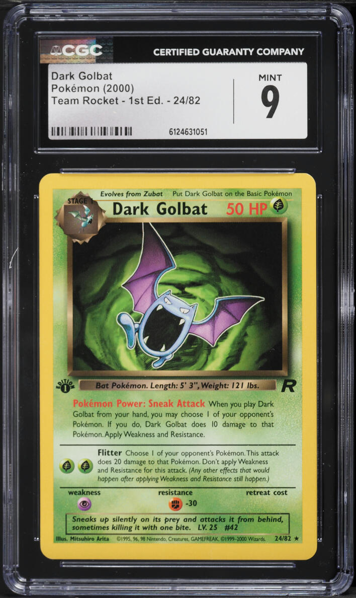 2000 Pokemon Team Rocket 1st Edition Dark Golbat #24 CGC 9 MINT
