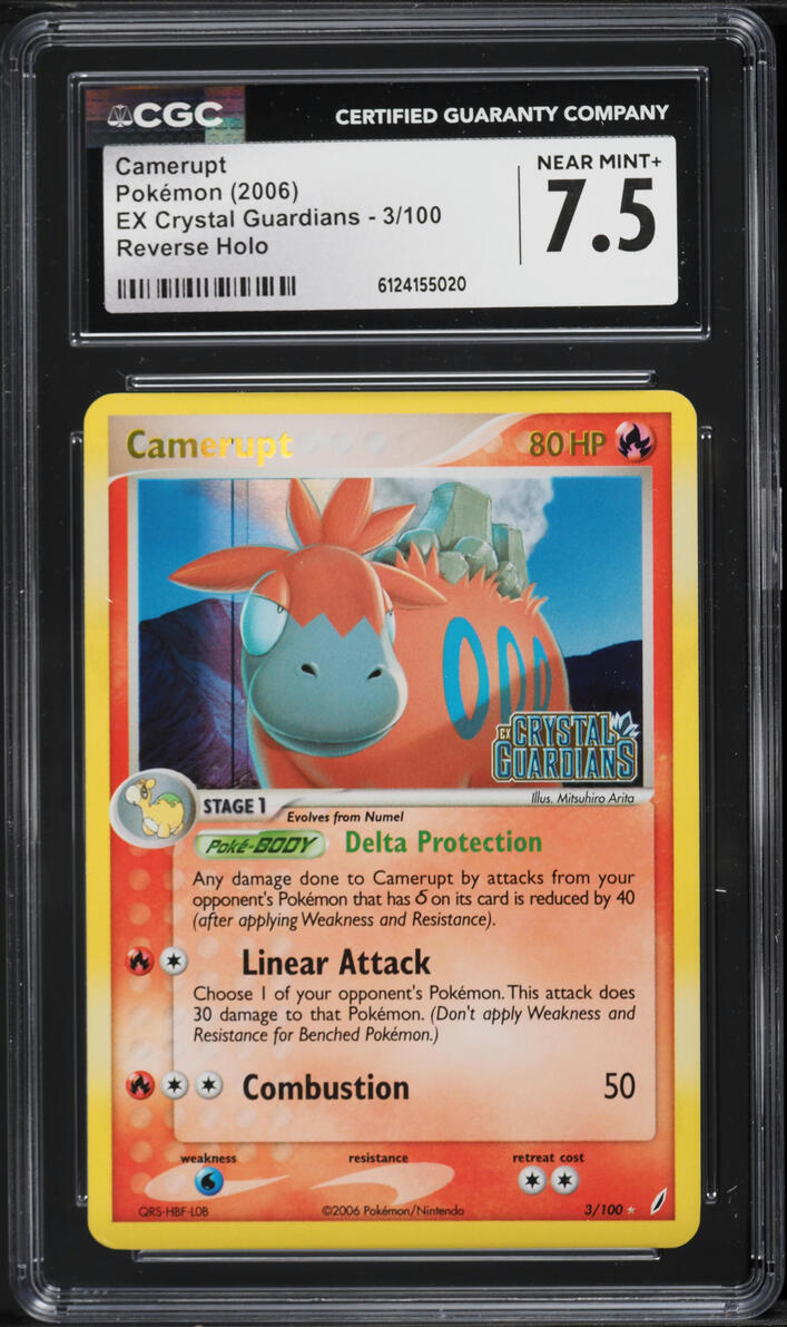 2006 Pokemon EX Crystal Guardians Reverse Holo Camerupt #3 CGC 7.5 NRMT+
