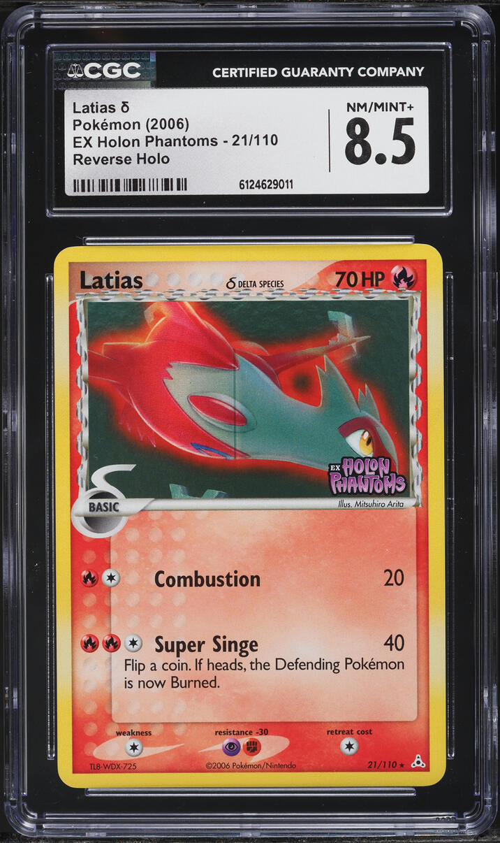 2006 Pokemon EX Holon Phantoms Reverse Holo Latias #21 CGC 8.5 NM-MT+