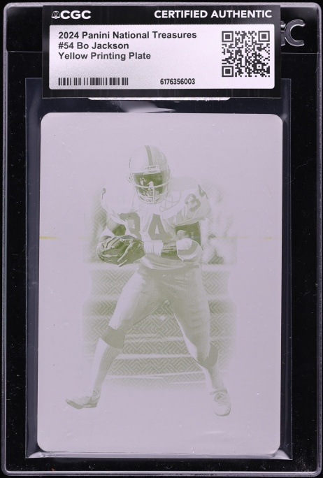 2024 National Treasures Yellow Printing plate Bo Jackson 1/1 #54 CGC AUTH
