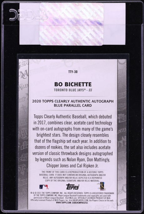 2021 Topps Through The Years Bo Bichette #TTY-30 CGC AUTH