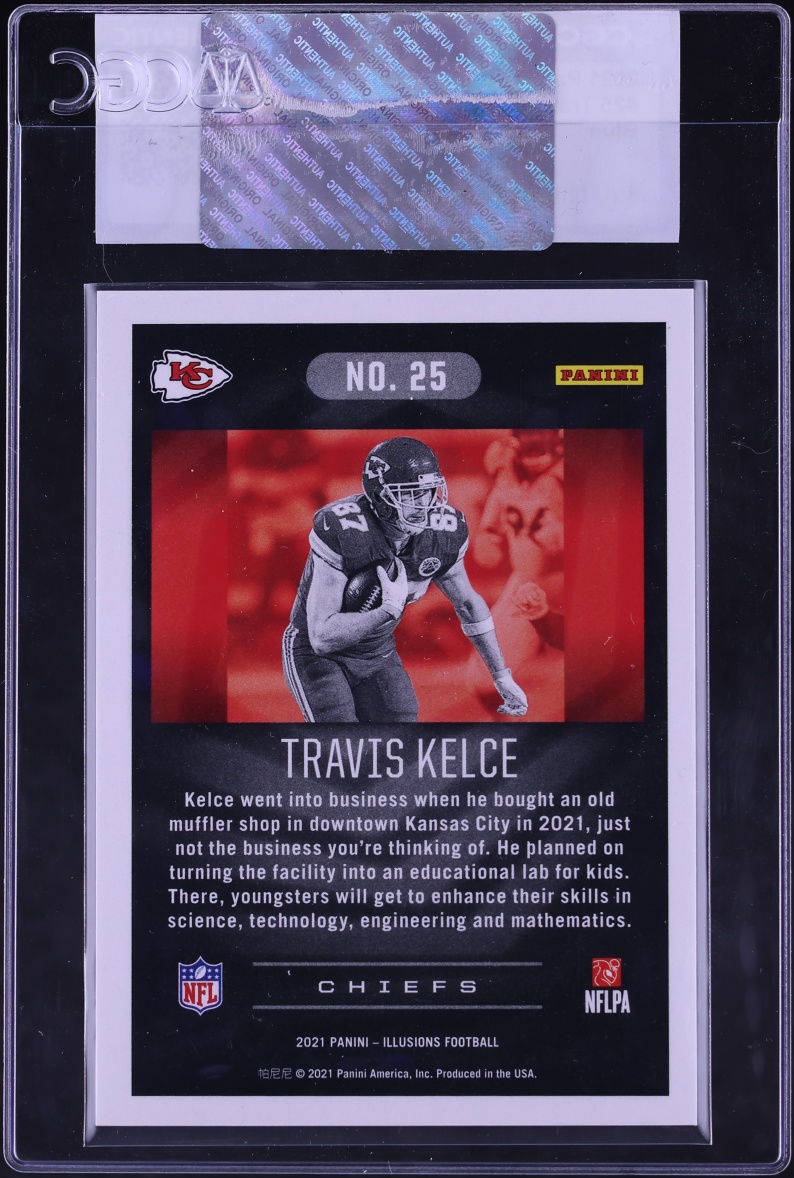2021 Panini Illusions Blue Travis Kelce /75 #25 CGC AUTH