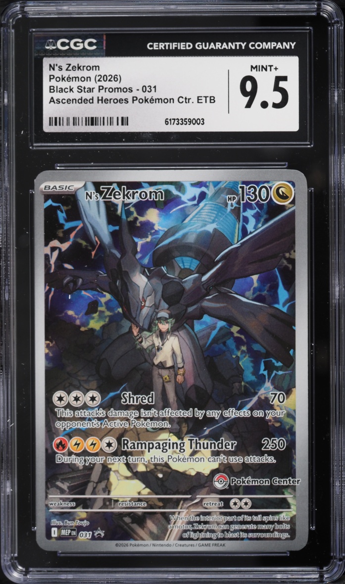 2026 Pokemon Mega Evolution Promo Ascended Heroes Center Alt Art N's Zekrom #31 CGC 9.5 MINT+