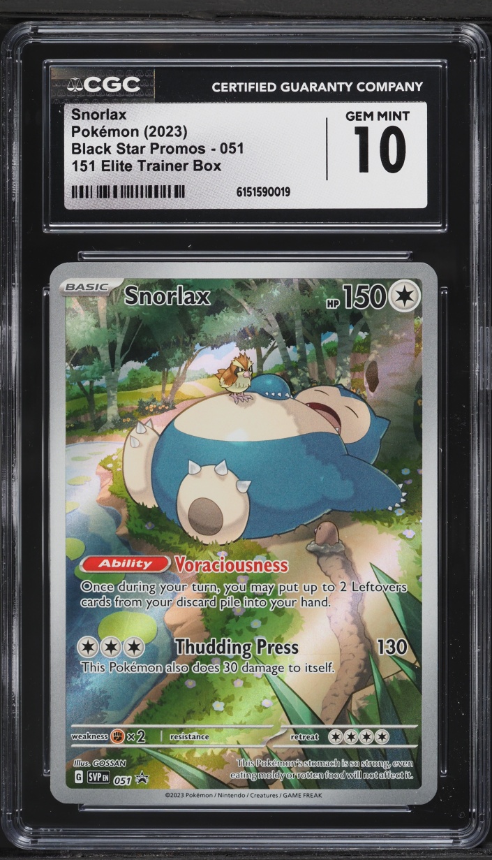 2023 Pokemon Scarlet & Violet Promo 151 ETB Full Art Snorlax #51 CGC 10 GEM MINT