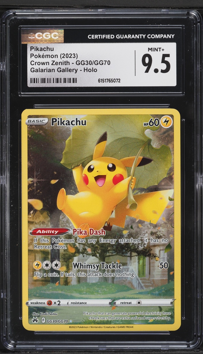 2023 Pokemon Sword & Shield Crown Zenith Full Art Pikachu #GG30 CGC 9.5 MINT+