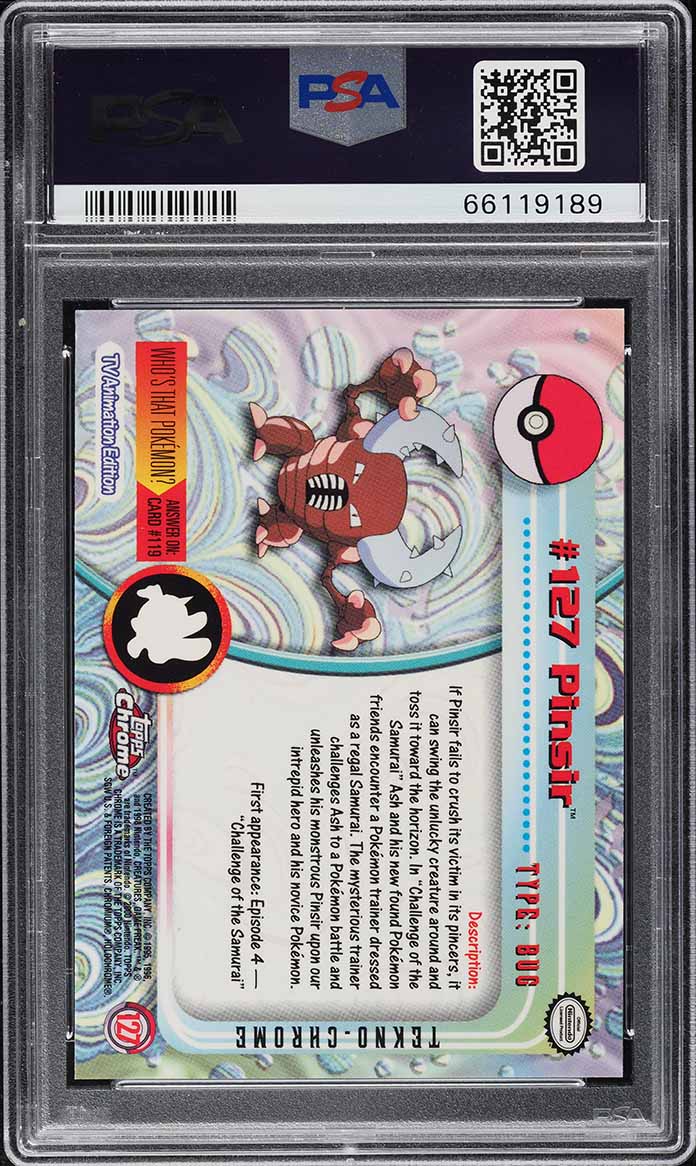2000 Topps Chrome Pokemon Series 2 Tekno Pinsir #127 PSA 10 GEM MINT