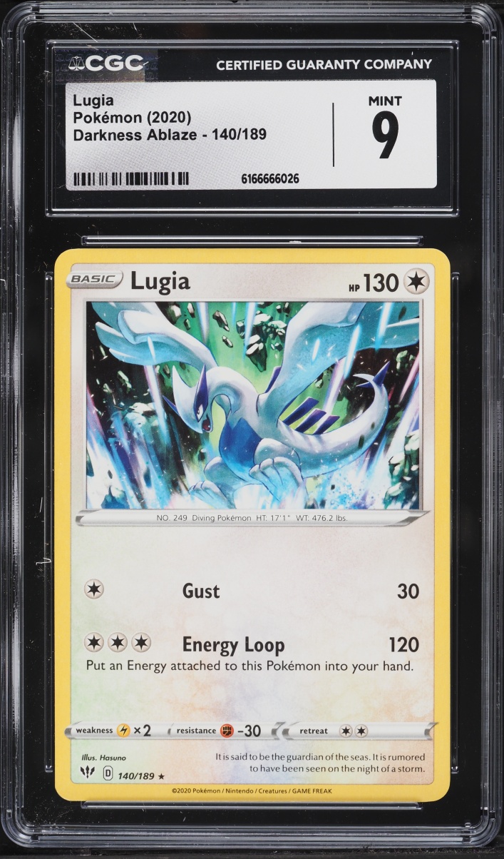 2020 Pokemon Sword & Shield Darkness Ablaze Lugia #140 CGC 9 MINT